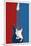 Electric Guitar Red White and Blue Music-null-Mounted Poster