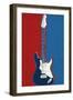 Electric Guitar Red White and Blue Music-null-Framed Art Print