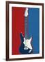 Electric Guitar Red White and Blue Music-null-Framed Art Print