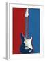 Electric Guitar Red White and Blue Music-null-Framed Art Print