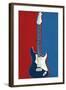 Electric Guitar Red White and Blue Music-null-Framed Art Print