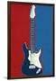 Electric Guitar Red White and Blue Music-null-Framed Art Print