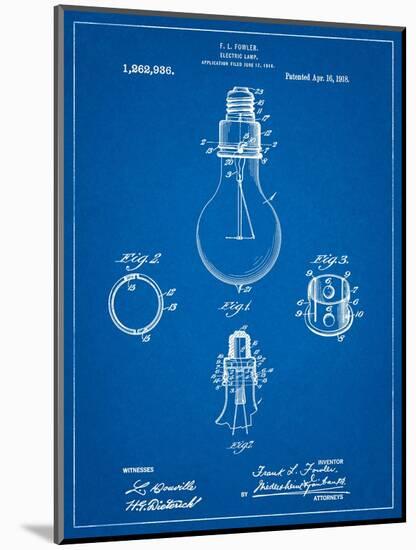 Electric Lamp Patent-Cole Borders-Mounted Art Print