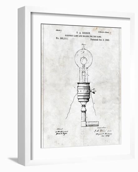 Electric Lamp-Patent-Framed Art Print