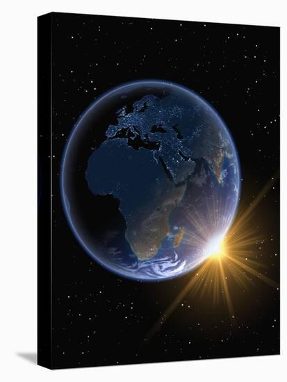 Electric Lights on Europe and Africa-Kulka-Stretched Canvas