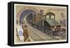 Electric Locomotive for Underground Railways, 1900-null-Framed Stretched Canvas