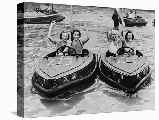 Electric Motor Boats at Dreamland Amusement Park Margate Kent-null-Stretched Canvas