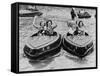 Electric Motor Boats at Dreamland Amusement Park Margate Kent-null-Framed Stretched Canvas