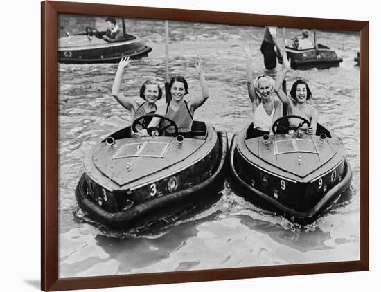 Electric Motor Boats at Dreamland Amusement Park Margate Kent-null-Framed Photographic Print