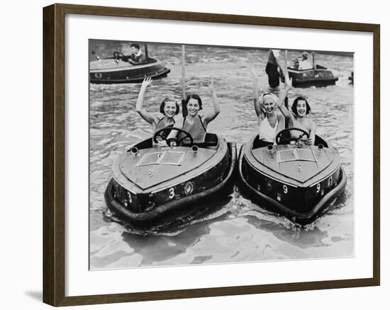 Electric Motor Boats at Dreamland Amusement Park Margate Kent-null-Framed Photographic Print