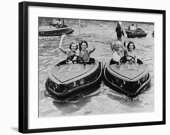 Electric Motor Boats at Dreamland Amusement Park Margate Kent-null-Framed Photographic Print