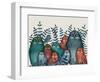 Electric Owls, Blue and Orange-Fab Funky-Framed Giclee Print