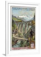 Electric Railway on the Viaduc Ste Marie, Near Chamonix, France-null-Framed Giclee Print