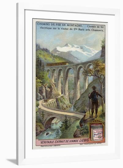 Electric Railway on the Viaduc Ste Marie, Near Chamonix, France-null-Framed Giclee Print