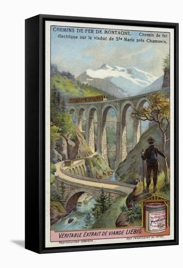 Electric Railway on the Viaduc Ste Marie, Near Chamonix, France-null-Framed Stretched Canvas
