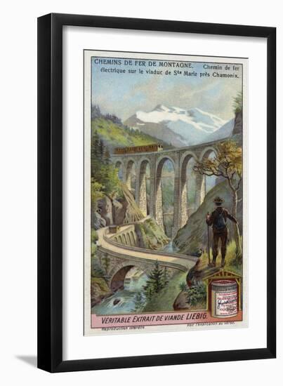 Electric Railway on the Viaduc Ste Marie, Near Chamonix, France-null-Framed Giclee Print