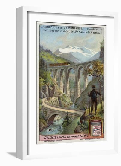 Electric Railway on the Viaduc Ste Marie, Near Chamonix, France-null-Framed Giclee Print