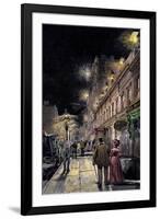 Electric Streetlights Connected From Underground Wiring, New York City, 1889-null-Framed Giclee Print
