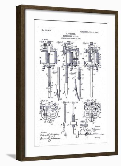 Electric Tattooing Device, Charles Wagner, 1904-null-Framed Giclee Print