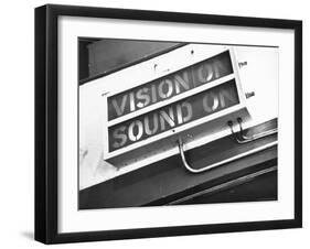 Electrical Sign Showing That the Sound and Vision Are on in the BBC Television Studio-William Vandivert-Framed Photographic Print