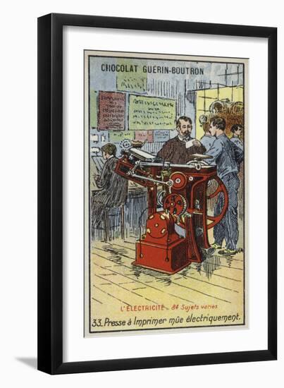 Electrically-Powered Printing Press-null-Framed Giclee Print