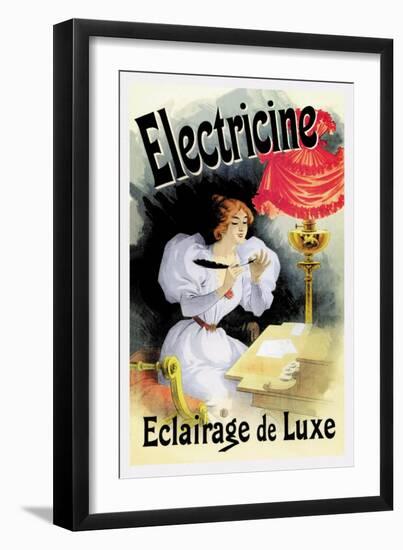 Electricine, Eclairage de Luxe-Jules Chéret-Framed Art Print