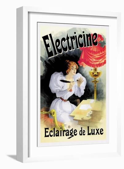 Electricine, Eclairage de Luxe-Jules Chéret-Framed Art Print
