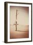 Electricity Cable on Beach-Steve Allsopp-Framed Photographic Print