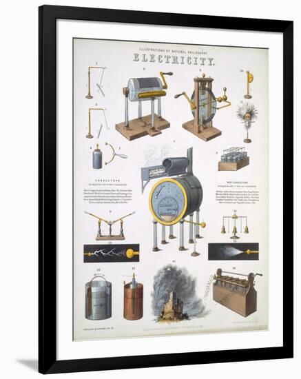 Electricity, illustrations of Natural Philosophy, published in 'Popular Diagrams'-John Emslie-Framed Premium Giclee Print
