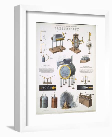 Electricity, illustrations of Natural Philosophy, published in 'Popular Diagrams'-John Emslie-Framed Giclee Print