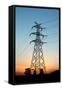 Electricity Pylons at Sunset-Liang Zhang-Framed Stretched Canvas