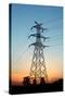 Electricity Pylons at Sunset-Liang Zhang-Stretched Canvas
