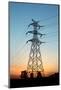 Electricity Pylons at Sunset-Liang Zhang-Mounted Photographic Print