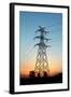 Electricity Pylons at Sunset-Liang Zhang-Framed Photographic Print
