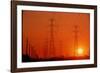 Electricity Transmission Lines At Sunset-David Nunuk-Framed Photographic Print