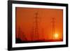 Electricity Transmission Lines At Sunset-David Nunuk-Framed Photographic Print