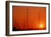 Electricity Transmission Lines At Sunset-David Nunuk-Framed Photographic Print