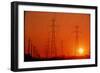 Electricity Transmission Lines At Sunset-David Nunuk-Framed Photographic Print