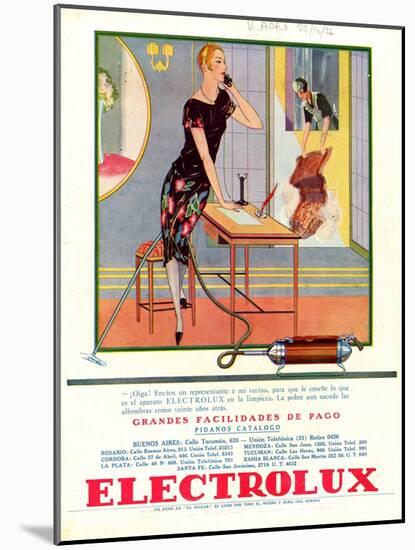 Electrolux, Magazine Advertisement, Spain, 1920-null-Mounted Giclee Print