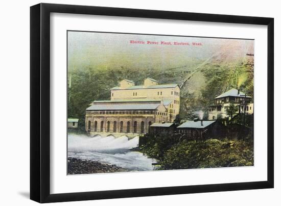 Electron, Washington - Exterior View of Electric Power Plant-Lantern Press-Framed Art Print