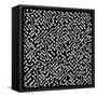 Electronic Monochrome Black And White Background Texture-pzAxe-Framed Stretched Canvas