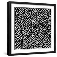 Electronic Monochrome Black And White Background Texture-pzAxe-Framed Art Print