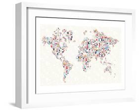 Electronics World Map-null-Framed Art Print