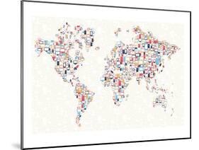 Electronics World Map-null-Mounted Art Print