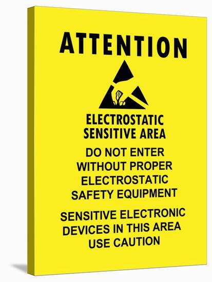 Electrostatic Sensitive Area ESD Warning Sign Poster Print-null-Stretched Canvas