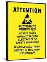 Electrostatic Sensitive Area ESD Warning Sign Poster Print-null-Framed Poster