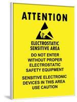 Electrostatic Sensitive Area ESD Warning Sign Poster Print-null-Framed Poster