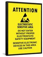 Electrostatic Sensitive Area ESD Warning Sign Poster Print-null-Framed Poster