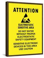 Electrostatic Sensitive Area ESD Warning Sign Poster Print-null-Framed Poster