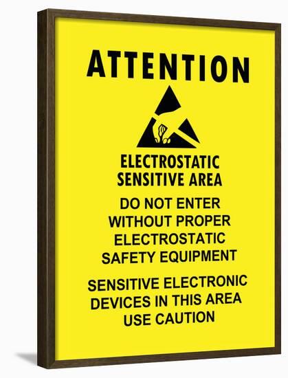 Electrostatic Sensitive Area ESD Warning Sign Poster Print-null-Framed Poster